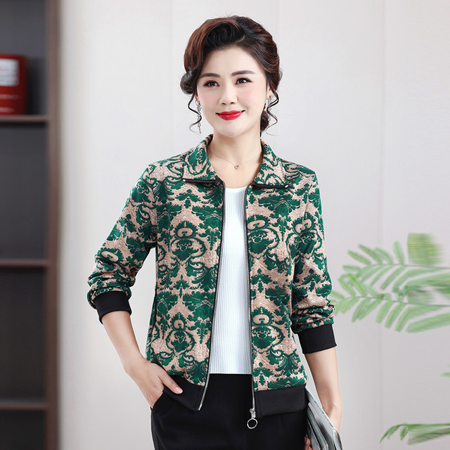 2025 New Mother's Jacket Small Jacket Spring and Summer Sun Protection Baseball Uniform Large Size Loose Middle-aged Women's Versatile Small Shirt