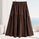 Pocket high waist A-line skirt mid-length spring and summer skirt for women 2025 new hot fashion high-end slim skirt

