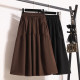 Pocket skirt 2025 black new skirt with high waist slim versatile umbrella mid-length summer large size 200Jin [Jin equals 0.5 kg]