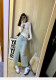 2025 retro green washing old denim skirt summer new high-waisted hip straight slit long skirt