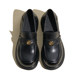 Qibu Forest 'Paris Left Bank' Thick-soled Small Golden Flower JK Loaf Shoes Women's British College Thick Heel Leather Shoes New Style