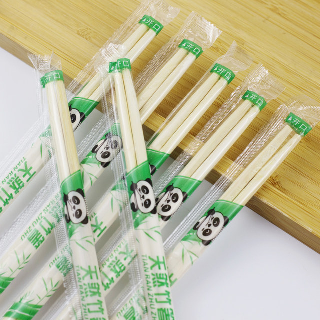 Disposable chopsticks restaurant special bamboo chopsticks takeaway fast food, sanitary dishes, cheap and convenient home tableware round fast