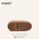 AUMU snow boots for women, fur-in-one 2025 new fashionable thick-soled heightening snow cotton shoes for women, winter plus velvet short boots