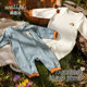 Baby onesies, spring and autumn baby crawlers for men and women, cute autumn and winter clothes, long-sleeved boneless pullover pajamas