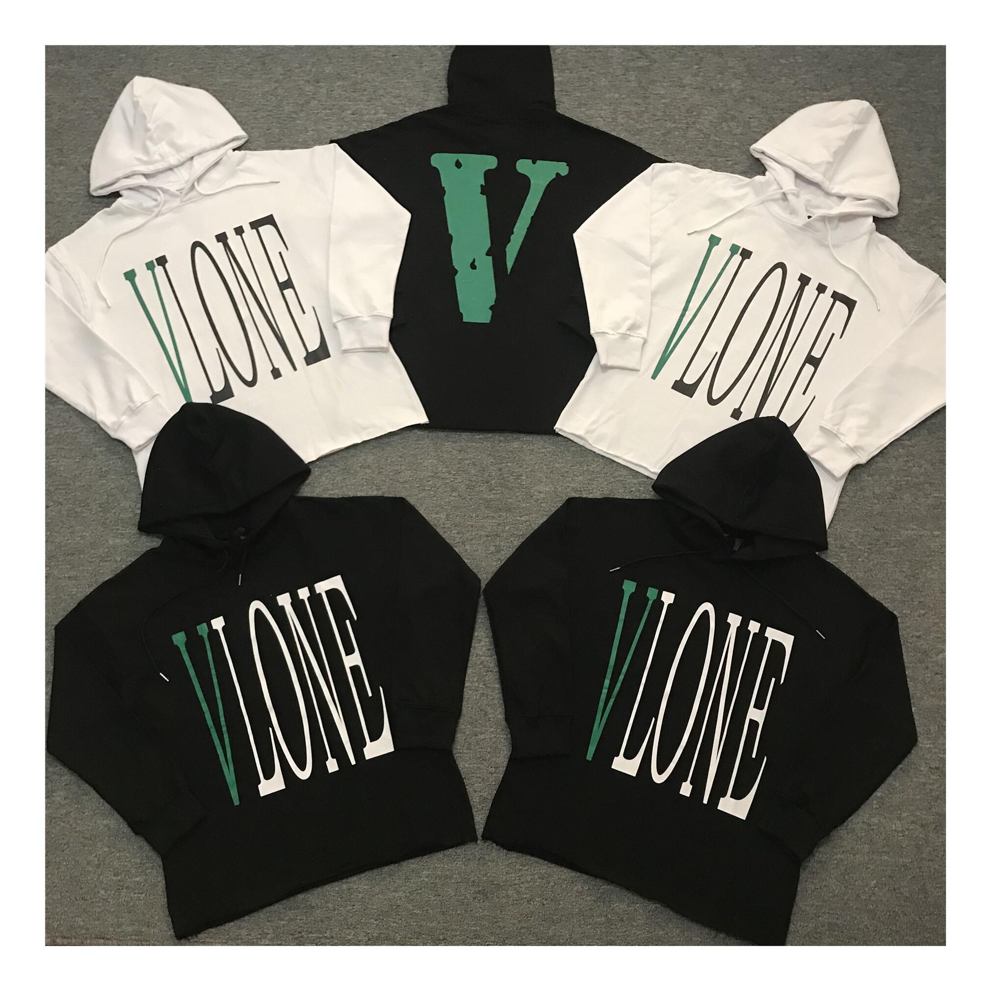 過驗 正確版本 vlone 藤原浩 綠色大v 男女長袖連帽運動衫 帽衫外套