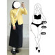 Black wave dot suits skirt women's autumn and winter large size fat MM covered belly high waist and thin straight tube split bag hip long skirt

