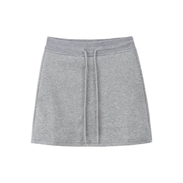 Gray sweat skirt skirt women's summer large size fat mm high waist hot girl small sports casual A-line hip short skirt