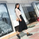 Black skirt female summer mid -length high -waisted high -waisted French retro obtrus oblivion, thin versatile loose A -line long skirt
