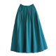Customized autumn and winter new thickened ramie half-body long skirt literary large size large hem skirt high waist commuter pleated A-skirt