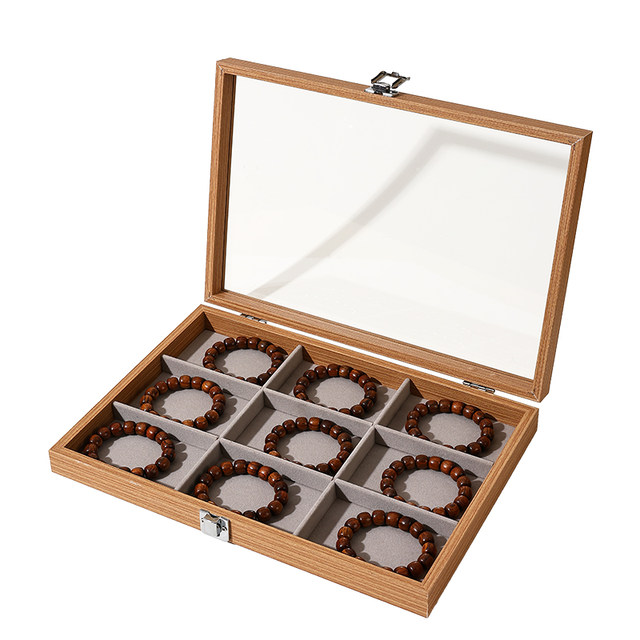 Large dustproof skylight with lid bracelet storage box Buddhist beads and cultural bracelet collection box Buddha string bracelet jewelry box