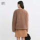 HPLY Hebili winter new style women's single buckle imitation fur vertical cut short jacket
