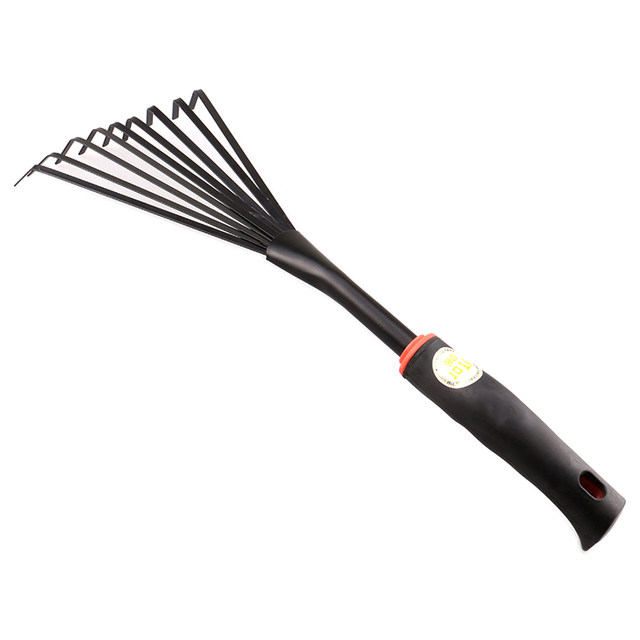 Nine-tooth rake small rake flower soil rake grassland fallen leaves cleaning rake flower gardening vegetable small shovel small hoe rake head