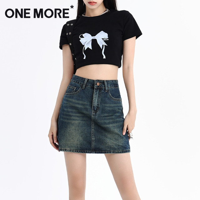 one more Wenmo denim short skirt for women in summer 2025 new skirt anti-exposure short skirt A-line hip skirt Y