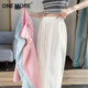 one more white pants for women 2025 new loose slimming nine-point harem pants high waist straight wide-leg pants X