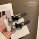 Pearl coffee color wool hair clip women's duckbill clip forehead bangs side clip headdress Dongdaemun high-end hair accessories