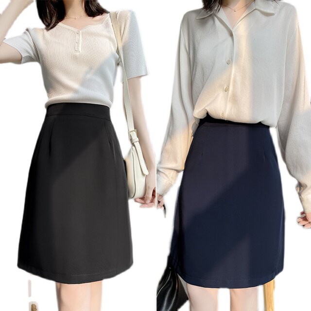 2021 Slim A-version skirt for women's suit pocket skirt spring, summer, autumn and winter temperament professional workwear group skirts are popular
