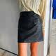 2024 half-height waist a-line skirt PU leather skirt commuter open line decoration large-size autumn and winter short skirt hot selling internet celebrity
