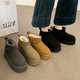 
Thick-soled gray snow boots for women 2025 new autumn and winter plus velvet thickened fur integrated short boots warm cotton shoes