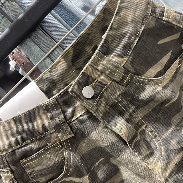 American hot girl pocket design work skirt for women 2024 early autumn new fashionable and personalized versatile A-line denim skirt