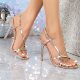 Women's summer outer wear open-toe high heels, sexy stiletto heels, champagne color, ladylike style, ladies fashion sandals, banquet shoes