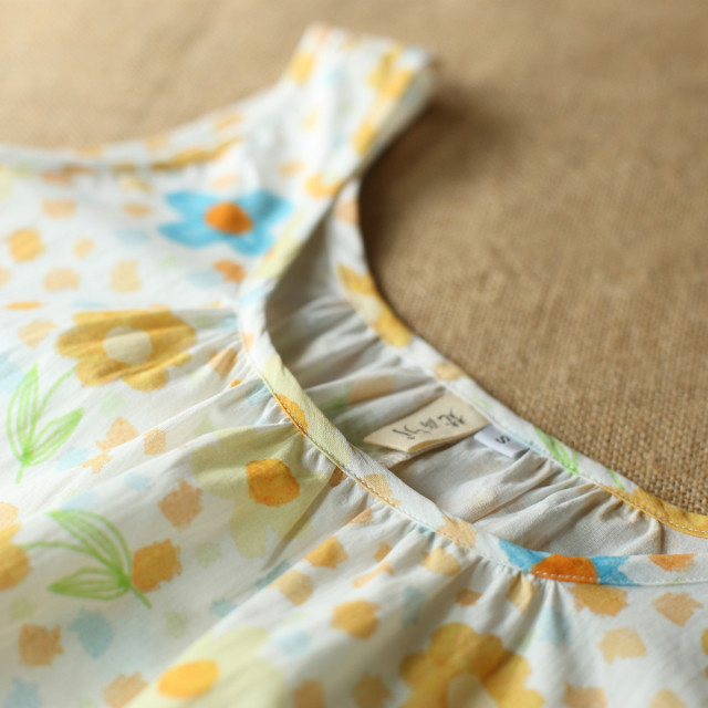 Van Gogh's new sweet and cute floral cotton loose home clothing suspender vest base skirt