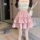 New autumn and winter versatile double-layer cake skirt for women with high waist slim short skirt for small lotus leaf skirt
