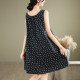 Literary retro small floral sling dress female summer loose and casual, cover belly sleeve -free vest, long top
