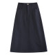 Retro wash cotton work skirt for women in spring and autumn new fashionable high waist mid-length A-line one-step skirt
