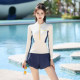 Swimsuits for women split long sleeves 2025 new conservative belly slimming professional swimming special high-quality hot spring swimsuit
