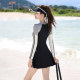 Swimwear for women in hot springs 2025 new popular conservative one-piece skirt style belly-covering and slimming large size long-sleeved swimwear