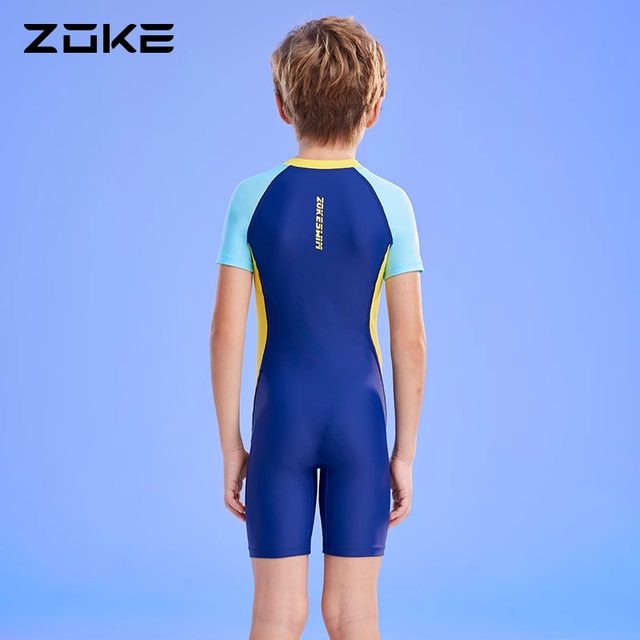 Zoke Zhouke Children's Swimsuit Girl 2024 New Conjunction Hot Spring Swim Symbols Boy Professional Training Swimsuit