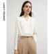 French off-white V-neck top for women autumn new style shirt French long-sleeved shirt for women