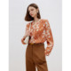 Langzi French Elegant Flower Vedic Vedic Folding Shirt 2025 Top Polish Vocal Elegant Printing Girl
