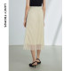 Langzi French pleated skirt temperament gauze skirt 2024 summer new high -waisted straight tube high -end skirt female
