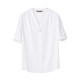 French short -sleeved white shirt shirt summer new inner V -neck top small shirt girl
