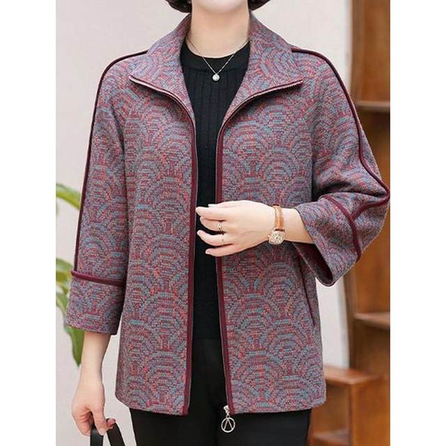 
Mother's spring and autumn new style high-end foreign-style coat 50-year-old middle-aged and elderly women's loose top grandma's large size coat