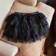 Sweet girl-style elastic high waist fluffy lace skirt summer new lace mesh spliced ​​A-line skirt
