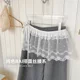 Design sense layered lace butt curtain spring and summer thin solid color sweet puffy short skirt white lace outer short skirt
