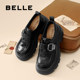 Zhang Linghe recommends Belle black Qiao Lefu small leather cotton shoes with thick soles and velvet winter women's black single shoes snow boots in advance