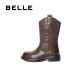 Belle Retro Western Cowboy Boots Women's Boots New Winter Genuine Leather Slim Short Boots B2395DG4