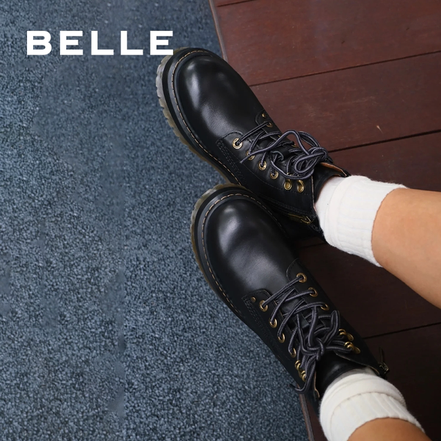 Bloggers recommend Belle Sands Amber Women's Boots Winter New Style Velvet Thick-soled Martin Boots Short Boots C1J1DDD4