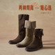 Wu Qianyu's same Belle women's boots Wilderness Letter Western cowboy boots plus velvet snow boots long boots 3QFC3D pre