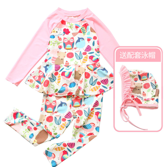 Children's long-sleeved swimsuit women's ins style split girl's princess skirt style girl's swimsuit 2025 new style