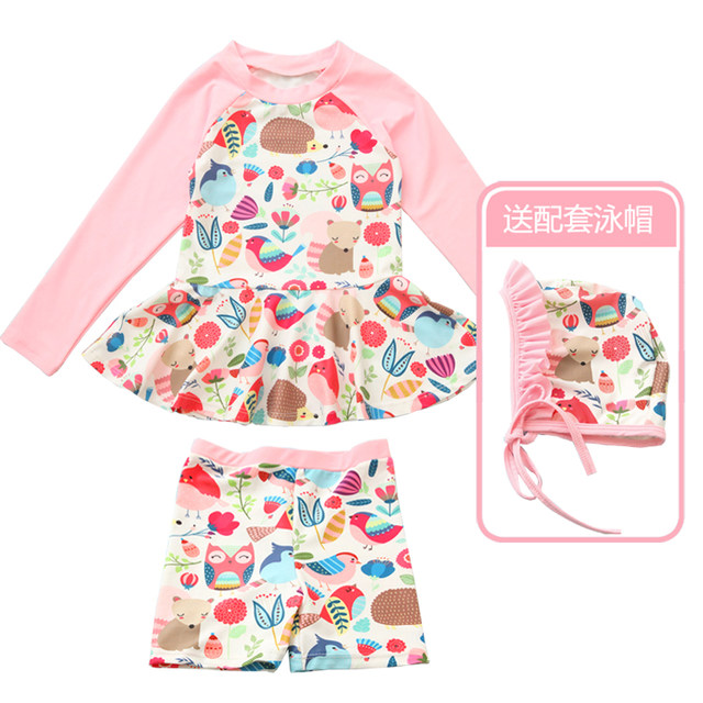 Children's long-sleeved swimsuit women's ins style split girl's princess skirt style girl's swimsuit 2025 new style