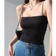 European and American slim-fit high-waist slim flat shoulder spaghetti straps knitted suspenders solid color sexy vest for women summer