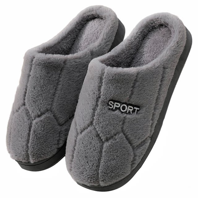 Cotton slippers for women, autumn and winter indoor home wool slippers, warm and cute home couple cotton slippers, non-slip men's slippers