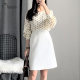 White skirt for women 2025 spring new versatile mid-skirt slim professional women's high waist A-line skirt mid-skirt
