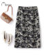 Chinese style skirt for women in spring and autumn fork hip-wrapped one-step skirt large size high waist slim ink jacquard straight long skirt summer
