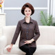 Mom Spring and Autumn Cotton Shirt New Casual Style Plaid Middle-aged and Elderly Women's Shirt 50 Cardigan Loose Top