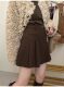 High-waisted wool pleated skirt anti-exposure A-line skirt autumn and winter hip-covering skirt large size versatile thickened slim skirt